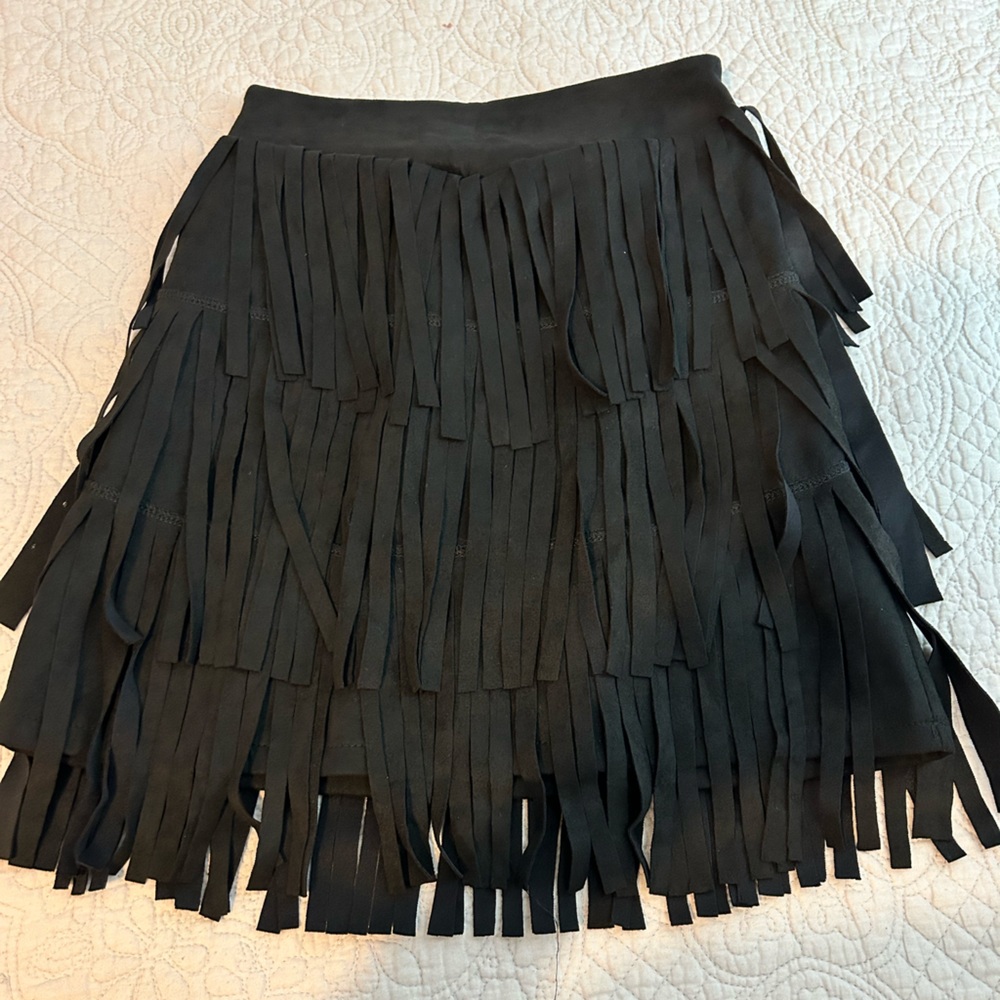 Black Fringe Skirt